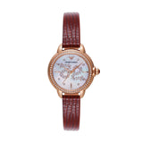 Buy Shop Emporio Armani Mia Mother of Pearl Dial Red Leather Strap Watch for Women - AR11646 USA Online