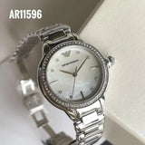 Buy Shop Emporio Armani Mia Mother of Pearl Dial Silver Steel Strap Watch for Women - AR11596 USA Online