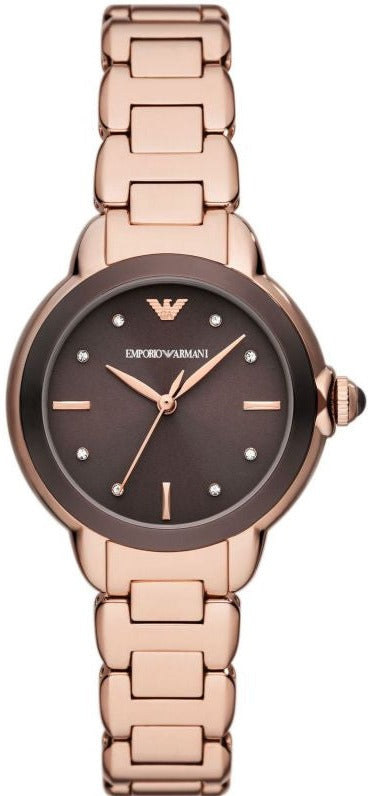 Buy Shop Emporio Armani Mia Quartz Brown Dial Rose Gold Steel Strap Watch For Women - AR11570 USA Online