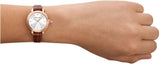 Buy Shop Emporio Armani Mia Quartz Silver Dial Brown Leather Strap Watch For Women - AR11525 USA Online