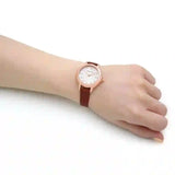 Buy Shop Emporio Armani Mia Quartz Silver Dial Brown Leather Strap Watch For Women - AR11525 USA Online