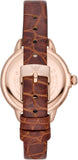 Buy Shop Emporio Armani Mia Quartz Silver Dial Brown Leather Strap Watch For Women - AR11525 USA Online
