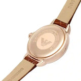 Buy Shop Emporio Armani Mia Quartz Silver Dial Brown Leather Strap Watch For Women - AR11525 USA Online