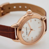 Buy Shop Emporio Armani Mia Quartz Silver Dial Brown Leather Strap Watch For Women - AR11525 USA Online