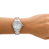 Buy Shop Emporio Armani Mia Three Crystals Silver Dial Silver Steel Strap Watch For Women - AR11632 USA Online