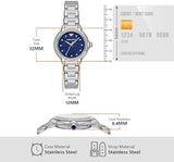 Buy Shop Emporio Armani Mia Three Hand Crystals Blue Dial Silver Steel Strap Watch For Women - AR11630 USA Online