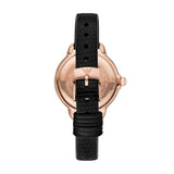 Buy Shop Emporio Armani Mia Three Hand Crystals Silver Dial Black Leather Strap Watch For Women - AR11631 USA Online