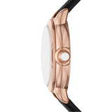 Buy Shop Emporio Armani Mia Three Hand Crystals Silver Dial Black Leather Strap Watch For Women - AR11631 USA Online