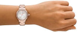 Buy Shop Emporio Armani Mia Three Hand Crystals Silver Dial Rose Gold Steel Strap Watch For Women - AR11633 USA Online