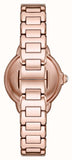 Buy Shop Emporio Armani Mia Three Hand Crystals Silver Dial Rose Gold Steel Strap Watch For Women - AR11633 USA Online