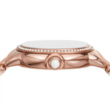 Buy Shop Emporio Armani Mia Three Hand Crystals Silver Dial Rose Gold Steel Strap Watch For Women - AR11633 USA Online