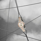 Buy Shop Emporio Armani Mia Three Hand Moonphase Mother of Pearl Dial Two Tone Steel Strap Watch For Women - AR11567 USA Online