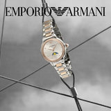 Buy Shop Emporio Armani Mia Three Hand Moonphase Mother of Pearl Dial Two Tone Steel Strap Watch For Women - AR11567 USA Online