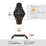 Buy Shop Emporio Armani Minimalist Analog Black Dial Black Leather Strap Watch For Men - AR11573 USA Online