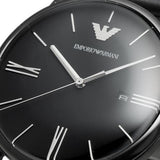 Buy Shop Emporio Armani Minimalist Analog Black Dial Black Leather Strap Watch For Men - AR11573 USA Online