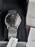 Buy Shop Emporio Armani Minimalist Black Dial Silver Steel Strap Watch for Men - AR11600 USA Online
