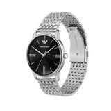 Buy Shop Emporio Armani Minimalist Black Dial Silver Steel Strap Watch for Men - AR11600 USA Online