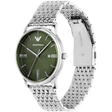 Buy Shop Emporio Armani Minimalist Green Dial Silver Steel Strap Watch for Men - AR11644 USA Online