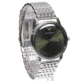 Buy Shop Emporio Armani Minimalist Green Dial Silver Steel Strap Watch for Men - AR11644 USA Online