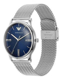 Buy Shop Emporio Armani Minimalist Quartz Blue Dial Silver Steel Strap Watch For Men - AR11571 USA Online