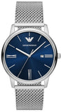 Buy Shop Emporio Armani Minimalist Quartz Blue Dial Silver Steel Strap Watch For Men - AR11571 USA Online