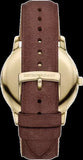 Buy Shop Emporio Armani Minimalist Quartz Gold Dial Brown Leather Strap Watch for Men - AR11610 USA Online