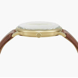 Buy Shop Emporio Armani Minimalist Quartz Gold Dial Brown Leather Strap Watch for Men - AR11610 USA Online