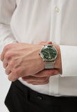 Buy Shop Emporio Armani Minimalist Quartz Green Dial Silver Mesh Bracelet Watch For Men - AR11578 USA Online