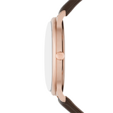 Buy Shop Emporio Armani Minimalist Quartz White Dial Brown Leather Strap Watch For Men - AR11572 USA Online