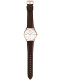 Buy Shop Emporio Armani Minimalist Quartz White Dial Brown Leather Strap Watch For Men - AR11572 USA Online