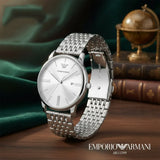 Buy Shop Emporio Armani Minimalist Silver Dial Silver Steel Strap Watch for Men - AR11599 USA Online