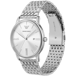 Buy Shop Emporio Armani Minimalist Silver Dial Silver Steel Strap Watch for Men - AR11599 USA Online