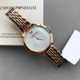 Buy Shop Emporio Armani Modern Mother of Pearl White Dial Rose Gold Steel Strap Watch for Women - AR11158 USA Online