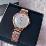 Buy Shop Emporio Armani Modern Mother of Pearl White Dial Rose Gold Steel Strap Watch for Women - AR11158 USA Online