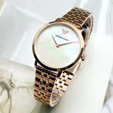 Buy Shop Emporio Armani Modern Mother of Pearl White Dial Rose Gold Steel Strap Watch for Women - AR11158 USA Online