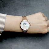 Buy Shop Emporio Armani Modern Mother of Pearl White Dial Rose Gold Steel Strap Watch for Women - AR11158 USA Online