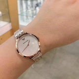 Buy Shop Emporio Armani Modern Mother of Pearl White Dial Rose Gold Steel Strap Watch for Women - AR11158 USA Online