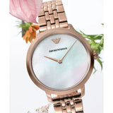 Buy Shop Emporio Armani Modern Mother of Pearl White Dial Rose Gold Steel Strap Watch for Women - AR11158 USA Online