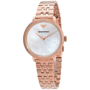 Buy Shop Emporio Armani Modern Mother of Pearl White Dial Rose Gold Steel Strap Watch for Women - AR11158 USA Online