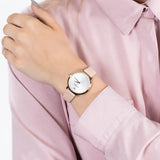 Buy Shop Emporio Armani Modern Silver Dial Pink Leather Strap Watch for Women - AR11160 USA Online