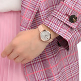 Buy Shop Emporio Armani Modern Silver Dial Pink Leather Strap Watch for Women - AR11160 USA Online