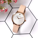 Buy Shop Emporio Armani Modern Silver Dial Pink Leather Strap Watch for Women - AR11160 USA Online