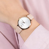 Buy Shop Emporio Armani Modern Silver Dial Pink Leather Strap Watch for Women - AR11160 USA Online