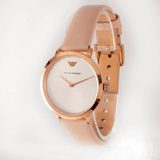 Buy Shop Emporio Armani Modern Silver Dial Pink Leather Strap Watch for Women - AR11160 USA Online