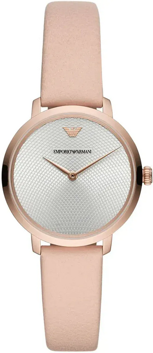 Buy Shop Emporio Armani Modern Silver Dial Pink Leather Strap Watch for Women - AR11160 USA Online