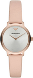 Buy Shop Emporio Armani Modern Silver Dial Pink Leather Strap Watch for Women - AR11160 USA Online