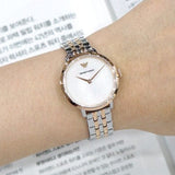 Buy Shop Emporio Armani Modern Slim Analog Mother of Pearl Dial Two Tone Steel Strap Watch For Women - AR11157 USA Online