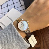 Buy Shop Emporio Armani Modern Slim Analog Mother of Pearl Dial Two Tone Steel Strap Watch For Women - AR11157 USA Online