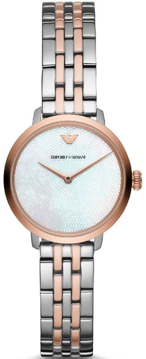 Buy Shop Emporio Armani Modern Slim Analog Mother of Pearl Dial Two Tone Steel Strap Watch For Women - AR11157 USA Online