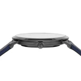 Buy Shop Emporio Armani Modern Slim Analog Silver Dial Blue Leather Strap Watch For Men - AR11214 USA Online